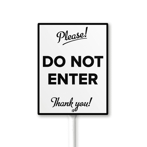 Caution Safety Sign Please Do Not enter Sign with Stake 8x12inch Aluminum Outdoor Decoration Sign Rustproof Sturdy Aluminum Sign for Outdoor Use Easy Install Set of 1