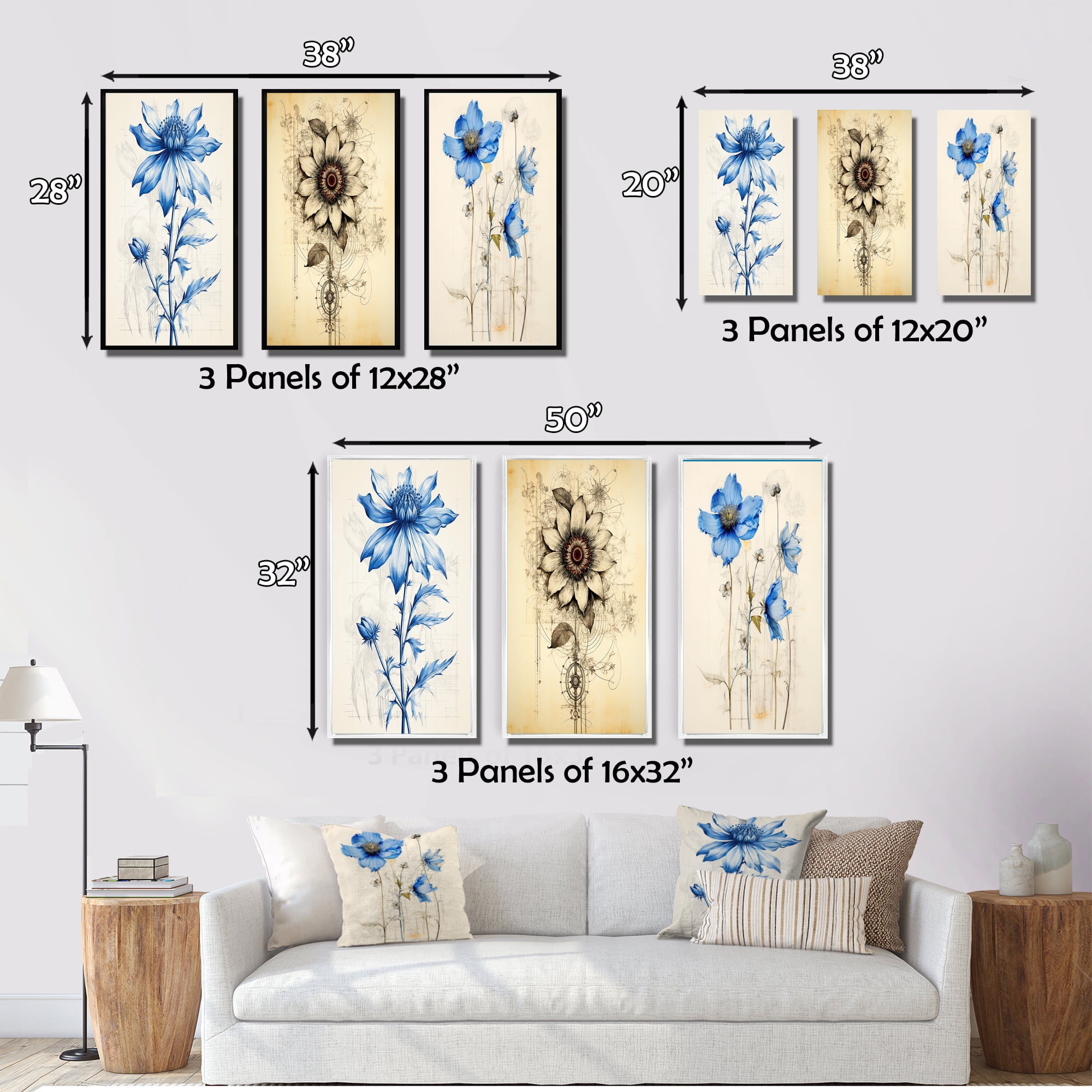 絵画　ブルーデイジー Designart 