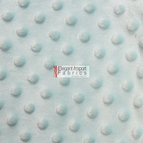 DECORATIVE SILK INC. MINKY DIMPLE DOT SOFT FABRIC CUDDLE 60" WIDE BY THE YARD ( ICY BLUE )