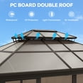 thumbnail image 6 of Hommow 10' x 12' Solarium Sunroom, Outdoor Hardtop Polycarbonate Roof Sun Room, Aluminum Frame Tiny House with Lockable Sliding Doors, 6 of 6