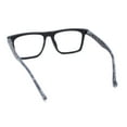 thumbnail image 4 of Stylish Classy Squared Rectangle Horn Rim Plastic Fashion Reading Glasses Black Slate Tortoise +3.00, 4 of 4