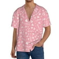 thumbnail image 3 of Disketp Men's Hawaiian Love Print Shirts Button Down Holiday Beach Shirts-Small, 3 of 7