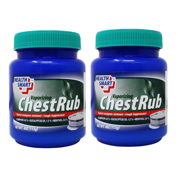 2 Pack - Health Smart Vaporizing Chest Rub, Soothing Relief for Cough & Congestion, 4 Ounce