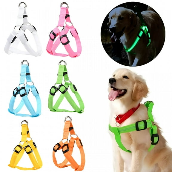 GASTROPOD Light Up Dog Harness Rechargeable Led Pet Vest Glow in the Dark Dog Harness for Puppy Large Dogs Cat Vest Harnesses