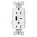 thumbnail image 3 of Legrand radiant R26USBAC6W 15 Amp Tamper-Resistant Decorator Duplex Receptacle Outlet with Ultra Fast USB A/C 6.0A Charging Ports, White (1 Count), 3 of 4