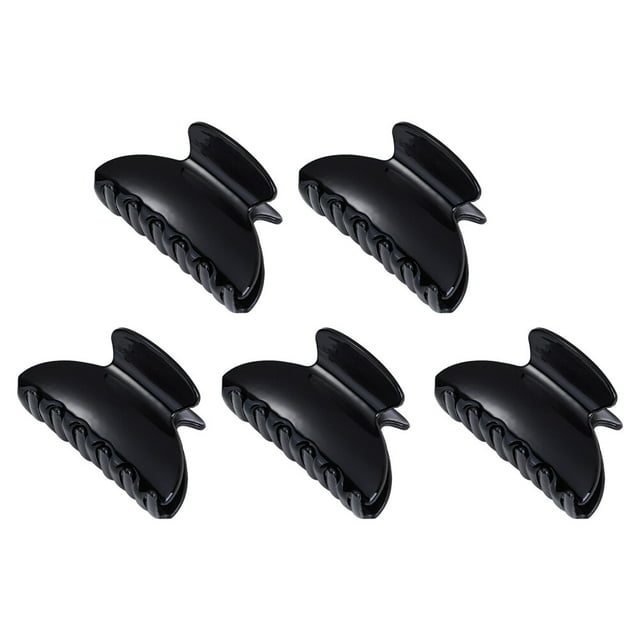 5 pinzas para el pelo resistentes y lisas, accesorios para el cabello para mujeres y niñas (negro brillante)