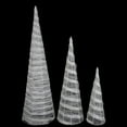 thumbnail image 3 of Northlight Glittered Cone Tree Christmas Decoration - 23.5 - White and Silver - Set of 3, 3 of 6