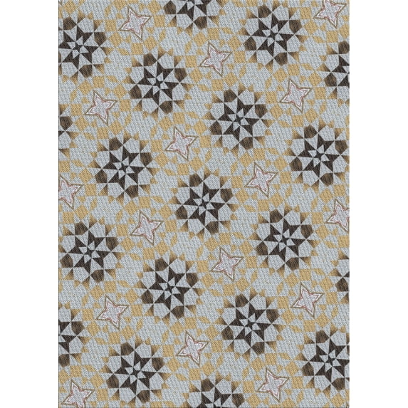 Ahgly Company Machine Washable Indoor Rectangle Transitional Brown Area Rugs, 7' x 9'