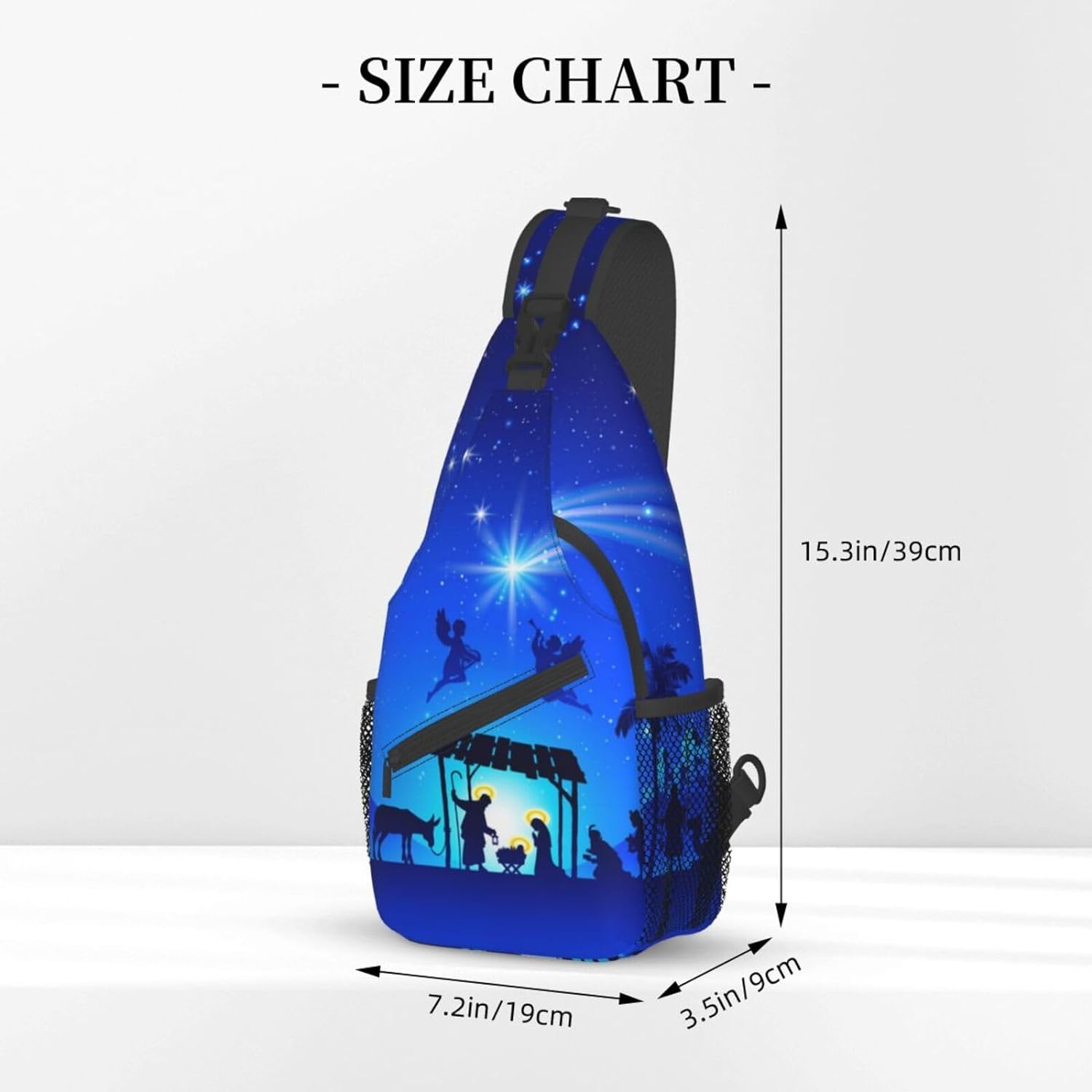 Nativity Scene Birth Of Jesus On Christmas Sling Bag Crossbody Hiking Travel Chest Bags Backpack Shoulder Daypack for Women Men