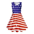 thumbnail image 4 of Bainana 4Th Of July Dress For Girls Sleeveless Star Striped Sundress USA Celebrate Anniversary Patriotic Dress For Toddler And 3-4 Years Blue, 4 of 4
