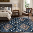thumbnail image 2 of KoshiMe 5'x7' Area Rugs for Living Room, Machine Washable Rugs Non-Slip, Low Pile Soft Print Pattern Western Rug for Bedroom, Dining Room, Office, Dark Blue, 2 of 9