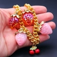 thumbnail image 2 of Farcauo Cute Strawberry Bag Chain Charms, Gold Metal Double Clasp Handbag Strap Pendant, Kawaii Fruit Decorative Purse Charm Accessories for Women Handbags, 2 of 7