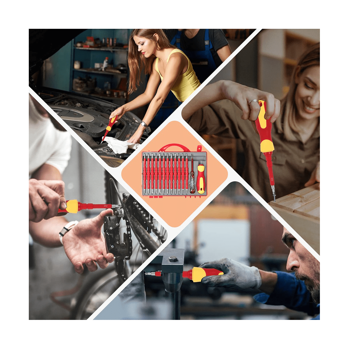 26-Piece 1000V Insulated Electrician Screwdriver Set Professional Electrical Screw Driver Set Tools for Man with Case