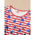 thumbnail image 5 of Kiapeise 4th of July Toddler Kids Girls Princess Mesh Dress Stars Stripe Print Ruffle Short Sleeve Casual Dress and Headband, 5 of 9