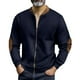 thumbnail image 2 of pstuiky camisetas de manga larga para hombre, Camisa de hombre de color liso con cuello alto y manga larga con cremallera informal tops de invierno para hombre xl, 2 of 4