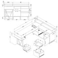 thumbnail image 6 of Urbanpro 59.5"W Engineered Wood L-Shaped Desk in Nordik Oak/Brown, 6 of 7