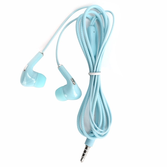 Auriculares deportivos con cable de 3,5 mm, universales, HiFi, para música, bajos y micrófono, color azul