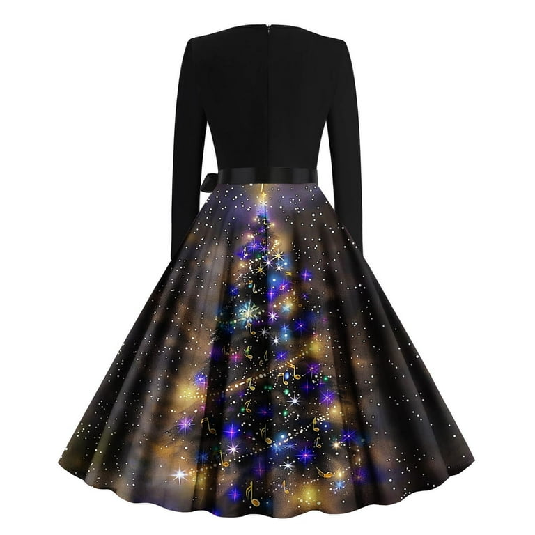 knee length dresses for ladies Christmas Dress Girls Black Party Dress Girls Pageant Dresses main image 1