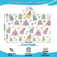 thumbnail image 2 of Pastel Princess Castle Pattern Hooded Bath Towel，60"x35" for Ages 3 To 12 Kids, Quick Dry Lightweight Soft Microfiber Hood Beach Towel Cover Up for Kids, 2 of 7