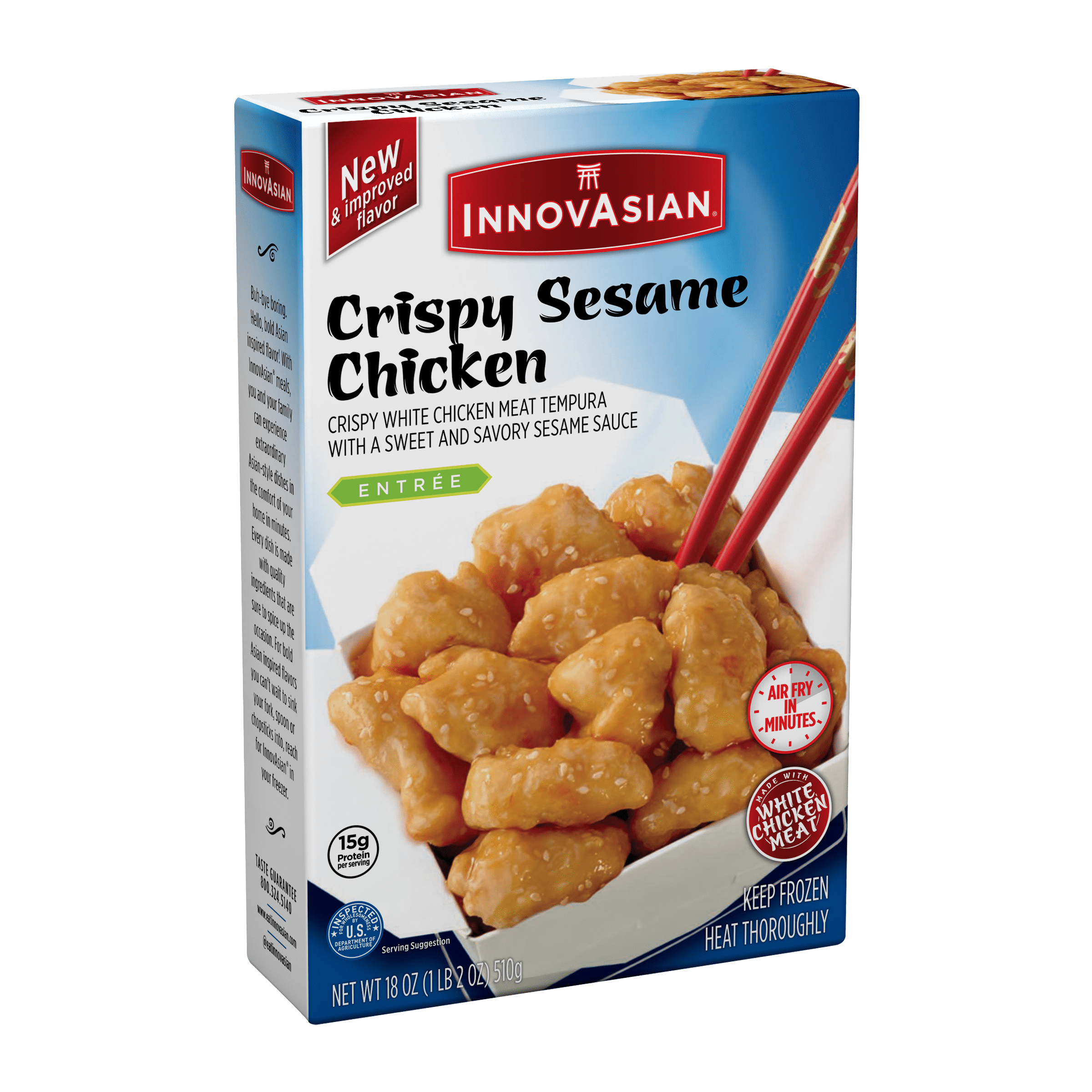 InnovAsian Crispy Sesame Chicken, 18 oz (Frozen Meal)