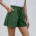 thumbnail image 4 of Nestiefly Linen Shorts for Women Summer Casual Wide Leg Loose High Waist Drawstring Dressy Shorts 2026 Beach Vacation Clothes Green M, 4 of 6
