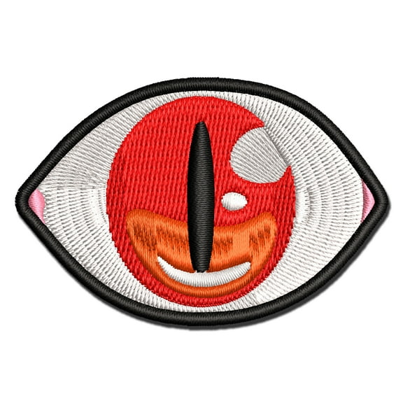 Demonic Red Monster Eye Eyeball Applique Multi-Color Embroidered Iron-On Patch - 2.5 Inch Small