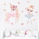 thumbnail image 4 of Pegatinas de pared de unicornio rosa para dormitorio infantil creativo, pegatina de niña bailarina, 4 of 5