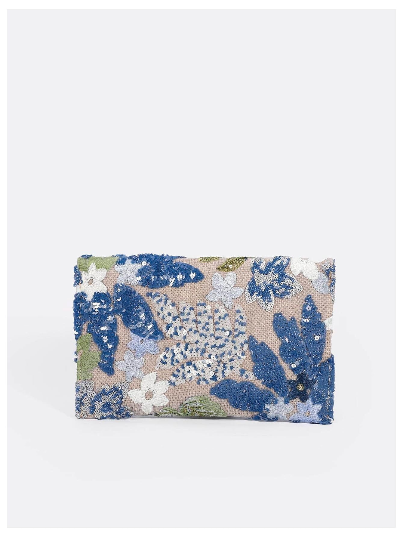 Women's Floral Embroidery Sequin Evening Clutch Bags Party Purses Beaded Evening Bag for Formal