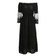 thumbnail image 4 of Vestido Irfora Vestido largo Maxi de las mujeres atractivas fuera del hombro manga flare del cordón Vestido elegante del partido de Boho de la tarde blanco / negro Irfora Vestido, 4 of 5