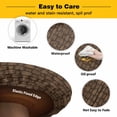 thumbnail image 3 of Elastic Fitted Round Tablecloth, Dark Brown Rattan Waterproof Stretch Table Cover for 36"-44" Tables, Vintage Abstract Wicker Texture Washable Outdoor Tablecloths for Patio, Picnic, Camping, 3 of 9