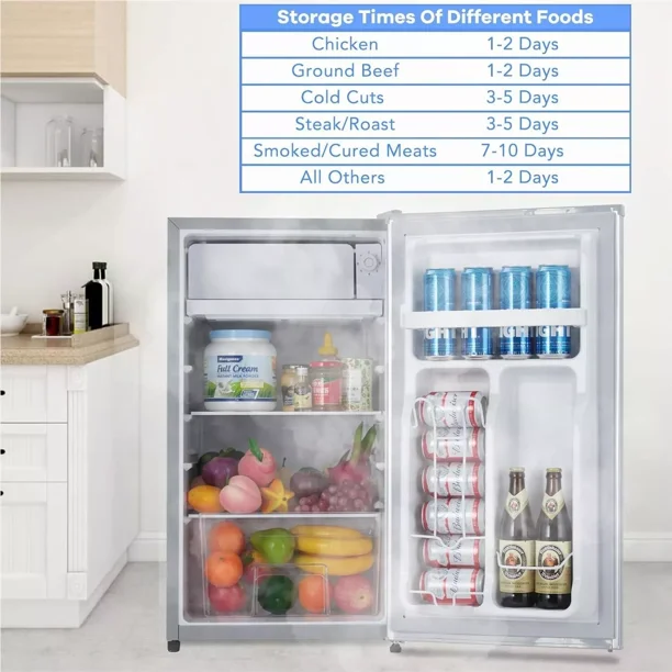 WhizMax 4.3 Cu.Ft Mini Fridge With Freezer Adjustable Thermostat