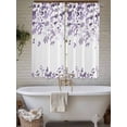 thumbnail image 4 of Purple Leaves Bathroom Window Curtain, Summer Botanical Light Filtering Coffee Kitchen Curtains, Bedroom Living Room Curtains 2 Panel 84"x63", 4 of 6