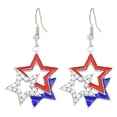 thumbnail image 2 of Patriotic Earrings July 4th Independence Day Earrings American Flag Five Pointed Star Earrings Dangle Earrings For Women Independence Day, 2 of 9