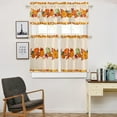 thumbnail image 5 of 3 Piece Curtains Tiers and Valances Set, Thanksgiving Fall Pumpkin Maple Leaves Pattern Rod Pocket Short Window Treatment Tiers Curtains Panel and Valance for Cafe Bathroom Kitchen, 5 of 6