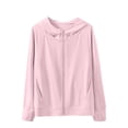 thumbnail image 2 of CCRFTGI Jacket for Kids Boys Girls Size 10-12 Lightweight Upf Sun Protection Zipper Long Sleeve Rash Guard Style Hooded Cooling Shirt Summer Thin Coat Pink 7-8 Years, 2 of 4