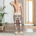 thumbnail image 5 of Uemuo Fashion Tatreez1 Pattern Men's Wide Leg Palazzo Lounge Pants with Pockets Light Weight Loose Comfy Casual Pajama Pants-Large, 5 of 9