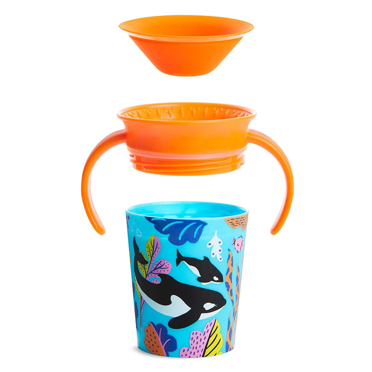 Munchkin® Miracle® 360° WildLove Trainer Sippy Cup, 6 oz, Polar Bear/Orca, Unisex, 2 Pack