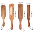 Huayishang Cooking Utensils Teak Wood Spurtle Set Pack of 4 Wooden ...