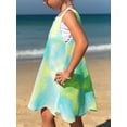 thumbnail image 6 of HWJAD 3-7 Years Toddler Girls Tie Dye Crochet Cover Up Dress Sleeveless Hollow Out Beach Dress for Kids Summer Beach Swimwear, 6 of 7