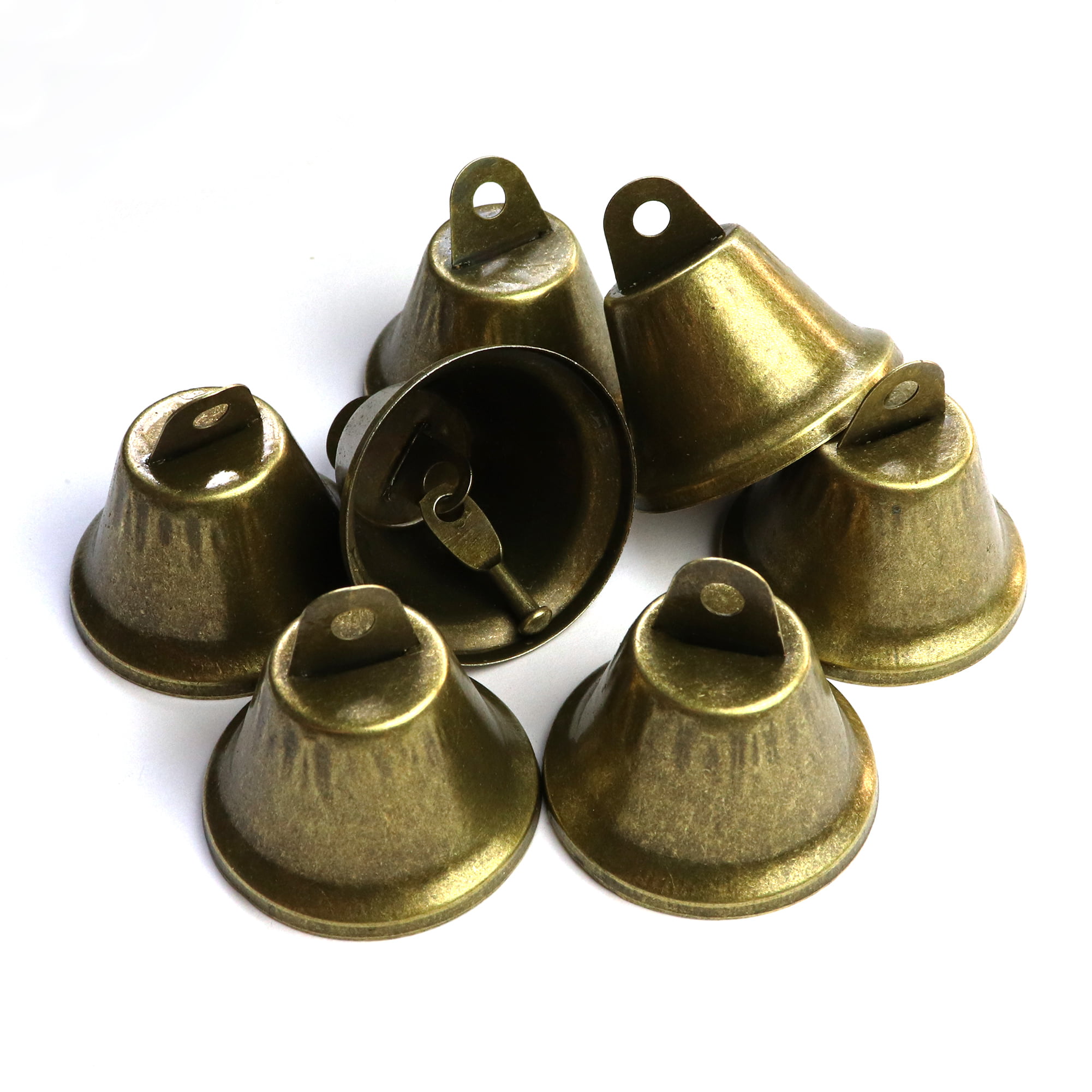 Lost Bell for Holiday Christmas Decor Wind Chimes Making VOSAREA 10pcs DIY Craft Bells Vintage Brass Jingle Bells Electroplated Hollow Pet Dog Collar Bells Anti 