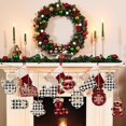 thumbnail image 6 of Dalrosia Christmas Buffalo Plaid Hanging Ornaments Christmas Tree Wooden Hanging Decor Wooden Christmas Ornaments Snowflake Reindeer Snowman Plaid Christmas Decor, 6 of 7