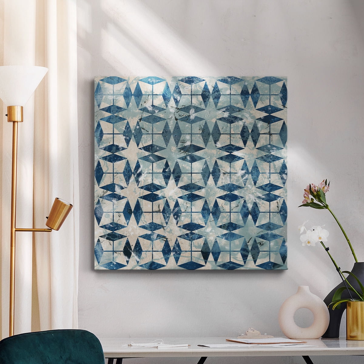 Wexford Home Tile-Dye II-Premium Gallery Wrapped Canvas, 32" x 32" - Ready to Hang