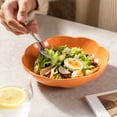 thumbnail image 4 of Novryn Orange Flower Shaped Melamine Serving Bowl Salad Bowl, 6 x 1 Inch, Food Grade Kitchen Essential for Home Cooking, 4 of 4