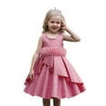 thumbnail image 2 of Fozruso Girls A Line Dress Elegant Satin Girls Party Dress With Puffy Sleeves And Flowy Skirt For And Celebrations Sizes 7-8 Years, 2 of 5