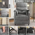 thumbnail image 6 of Holaki Power Recliner Chair, Modern Chenille Recliner Chair Swivel Table Top & Built in Cup, Adjustable Home Theater Seating with Lumbar Support, Small Nursery Recliner for Living Room, Black, 6 of 10