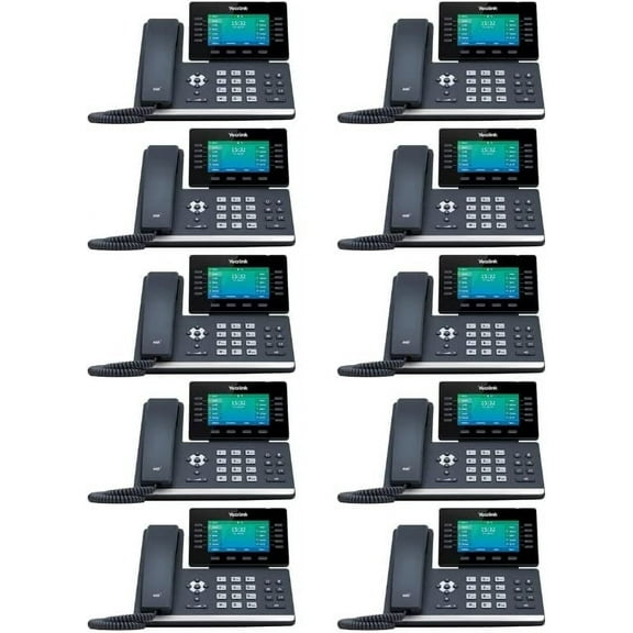 Yealink SIP-T54W IP Phone [10 Pack] 16 VoIP Accounts. 4.3-Inch Color Display. USB 2.0, 802.11ac Wi-Fi, Dual-Port Gigabit Ethernet, 802.3af PoE, Power Adapter Not Included (SIP-T54W)