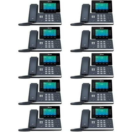 Yealink SIP-T54W IP Phone [10 Pack] 16 VoIP Accounts. 4.3-Inch Color Display. USB 2.0, 802.11ac Wi-Fi, Dual-Port Gigabit Ethernet, 802.3af PoE, Power Adapter Not Included (SIP-T54W)