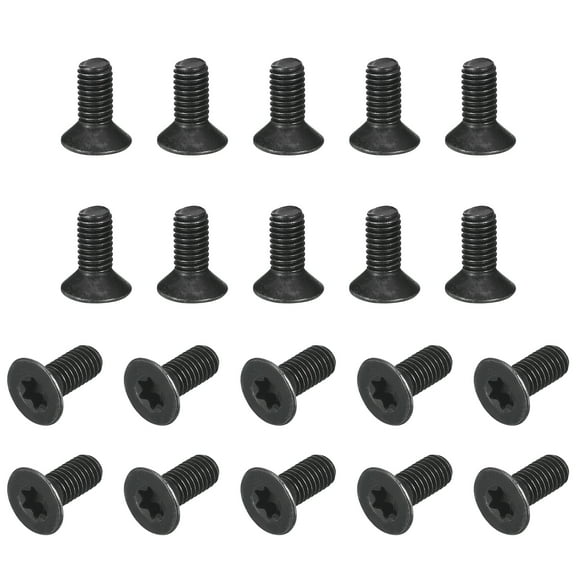 Uxcell M5-0.8x12mm Flat Head Torx Anti Theft Machine Screws, 20Pack 10.9 Grade Alloy Steel, Torx Drive, Countersunk Head, Full Thread, Black Oxide Finish