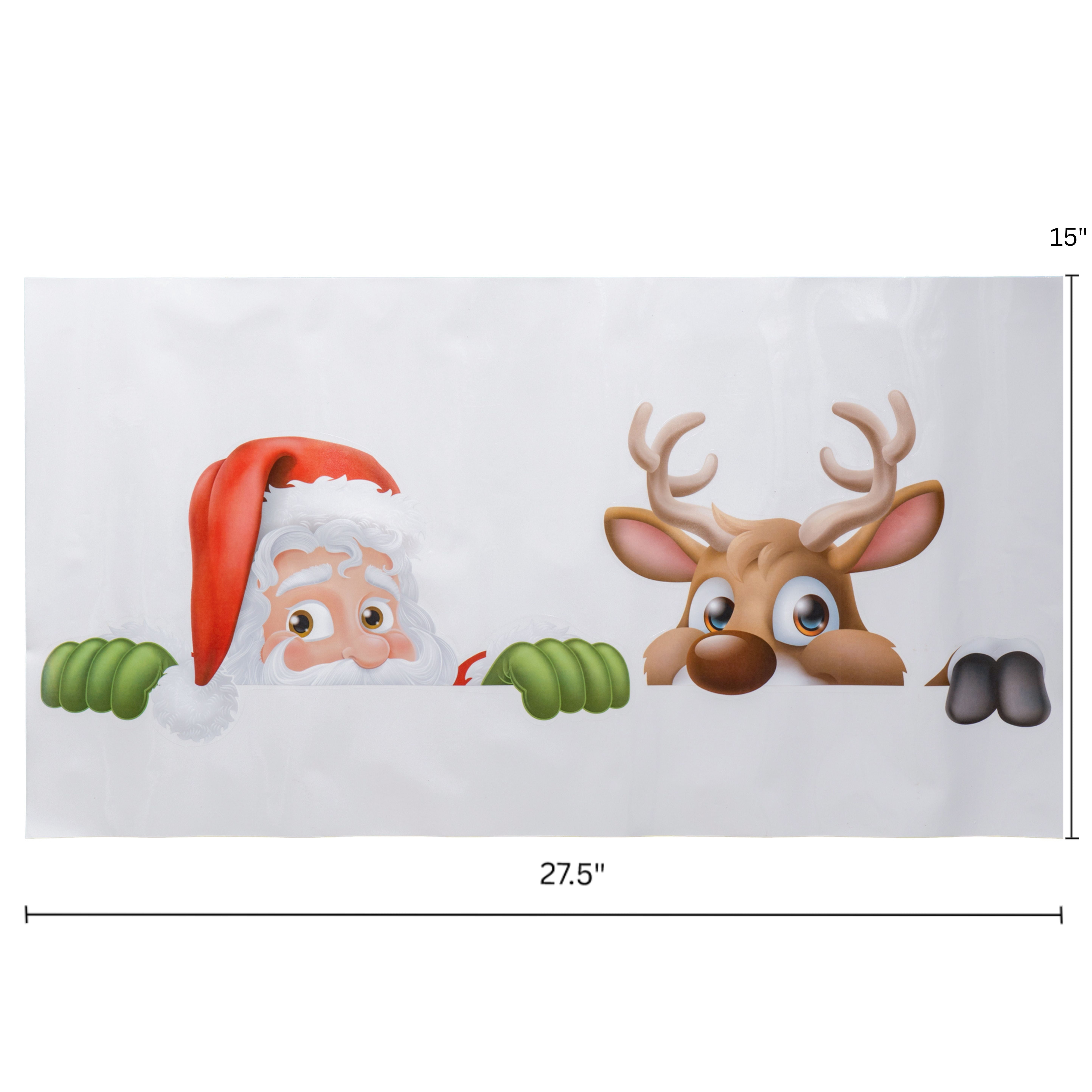 Santa and Reindeer Silhouette Christmas Window Clings, 27.5" x 15", by Holiday Time