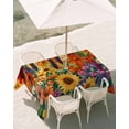 thumbnail image 3 of 52x70 Inch Outdoor Tablecloth with Umbrella Hole Zipper Rectangle Colorful Flowers Rectangular Tablecloths Outside Waterproof Farmhouse Sunflower Daisy Patio Table Cloth Cover for Picnic Party, 3 of 8
